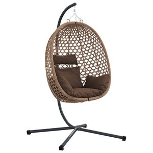 vidaXL H&aelig;ngende &aelig;ggestol Brun 104 x 100 x 191 cm polyrattan