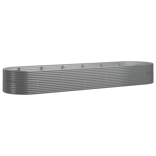 vidaXL plantekasse 510x140x68 cm pulverlakeret stål grå