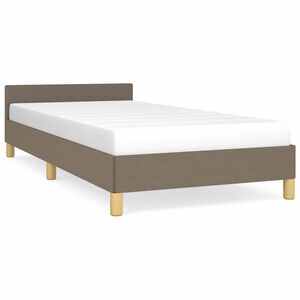 vidaXL Sengeramme med hovedg&aelig;rde uden madras Taupe 90x200 cm Stof