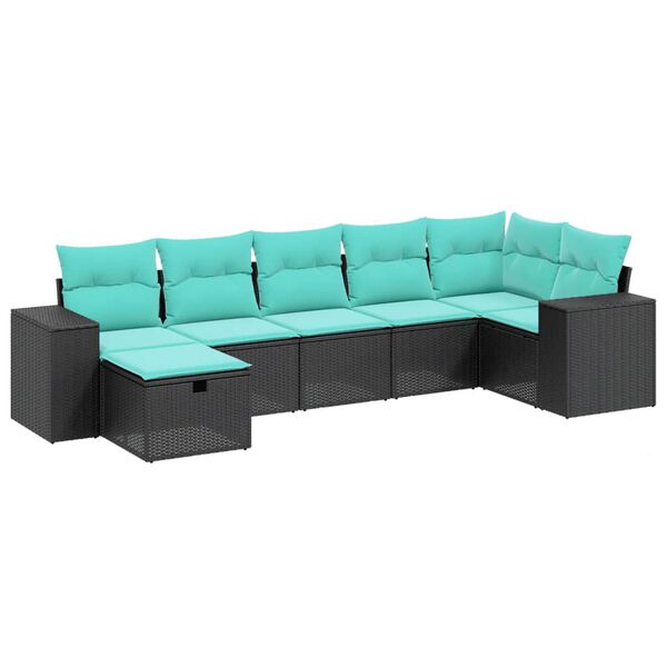 vidaXL sofaes&aelig;t til haven 7 dele med hynder polyrattan gr&aring;