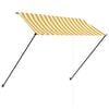 vidaXL foldemarkise med LED 250x150 cm gul og hvid