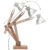 vidaXL industriel skrivebordslampe 58x18x90 cm E27 rund s&oslash;lvfarvet