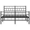 vidaXL sengeramme med sengegavl og fodg&aelig;rde 140x200 cm metal sort