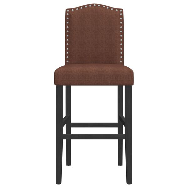 vidaXL barstole 2 stk. massivt gummitr&aelig; og stof