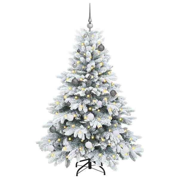 vidaXL Kunstigt juletr&aelig; med 150 LED'er Hvid 150 cm PE og PVC