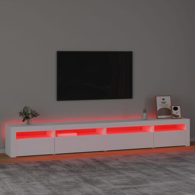 vidaXL tv-skab med LED-lys 270x35x40 cm hvid