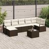 vidaXL Sofa S&aelig;t 8 pcs Brun polyrattan
