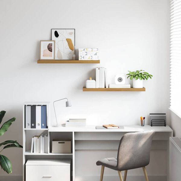 vidaXL V&aelig;ghylde 2 pcs Brun 90 x 23,5 x 4 cm Konstrueret tr&aelig;