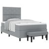 vidaXL Box spring seng med hovedg&aelig;rde Lysegr&aring; 120 x 190 cm Stof