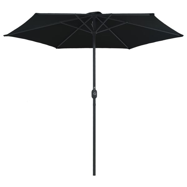 vidaXL haveparasol med aluminiumstang 270x246 cm sort