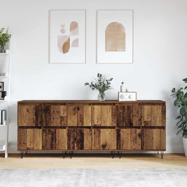 vidaXL Sideboards 3 pcs Gammelt tr&aelig; 180 x 35 x 70 cm Konstrueret tr&aelig;