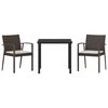 vidaXL Have Spisebordssæt 3 pcs Brun og sort PE Rattan