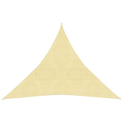 vidaXL Solsejl HDPE trekantet 5 x 5 x 5 m beige