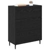 vidaXL Sideboard Sort eg 69,5 x 34 x 90 cm Ingeni&oslash;rt tr&aelig; og jern