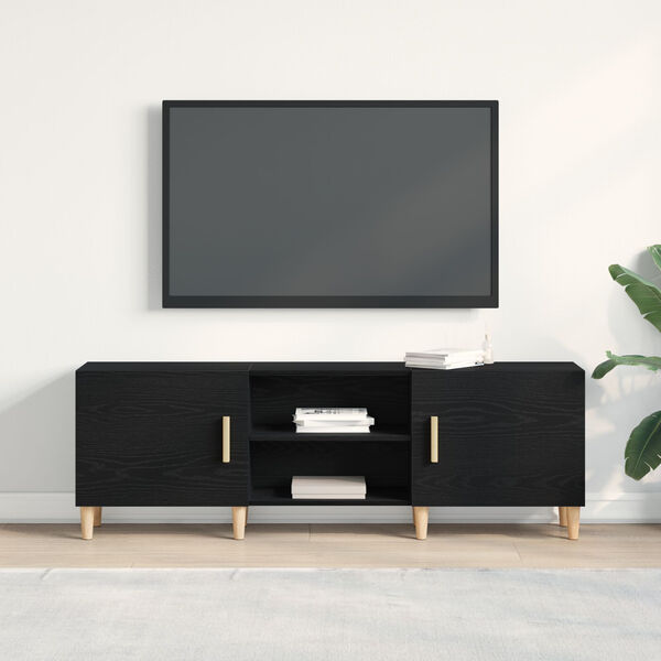 vidaXL TV-skab Sort eg 150 x 30 x 50 cm Konstrueret tr&aelig;