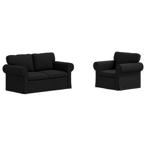 vidaXL Sofa S&aelig;t 2 stk. Sort Stof