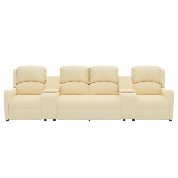 vidaXL 4-personers massagestol med kopholdere stof cremefarvet