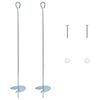 vidaXL Jordanker 2 stk. &Oslash;10 x 60 cm Galvaniseret metal S&oslash;lv