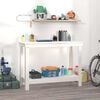vidaXL arbejdsbord 110x50x80 cm massivt fyrretr&aelig; hvid