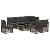 vidaXL Havesofa S&aelig;t 9 stk. Gr&aring; og M&oslash;rkegr&aring; polyrattan