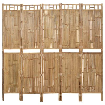 vidaXL 5-panels rumdeler 200x180 cm bambus