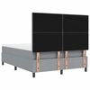vidaXL Box spring seng med madras Lysegr&aring; 160 x 200 cm Stof