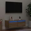 vidaXL tv-bord med LED-lys 75x35,5x25 cm sonoma-eg