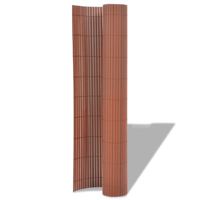 vidaXL dobbeltsidet havehegn PVC 90 x 300 cm brun