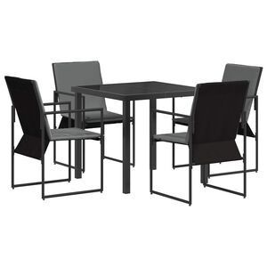 vidaXL Have Spisebordss&aelig;t 5 pcs Sort og Anthracit 80 x 80 x 73 cm