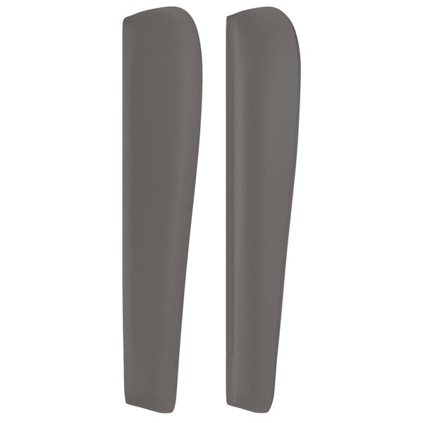 vidaXL sengegavl med kanter 103x23x118/128 cm kunstl&aelig;der gr&aring;