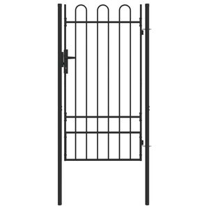 vidaXL Hegnport BOXTEL 103 x 225 cm Pulverlakeret st&aring;l Gr&aring; L&aring;ses