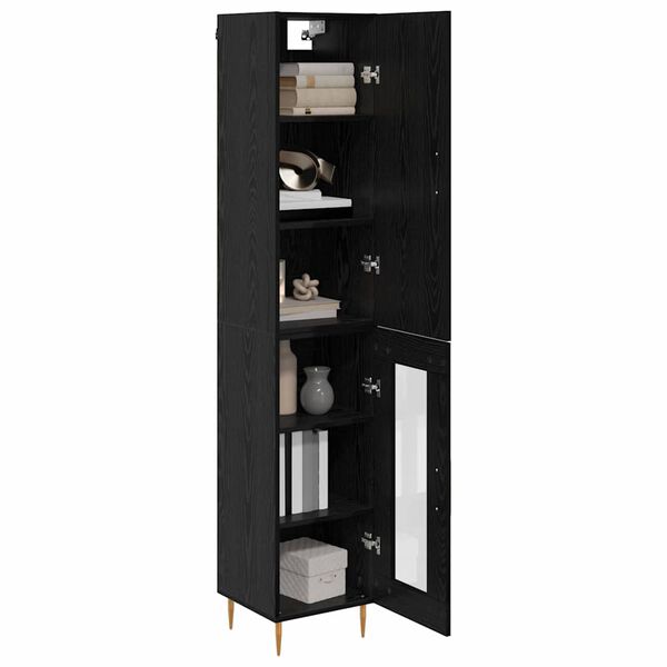 vidaXL Highboard 2 pcs Sort eg Konstrueret tr&aelig;