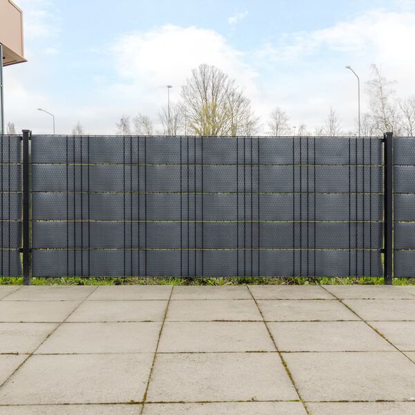 vidaXL altanafskærmninger 10 stk. 255x19 cm polyrattan antracitgrå