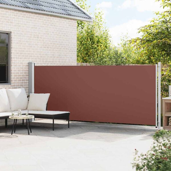 vidaXL sammenrullelig sidemarkise til terrassen 600x160 cm brun