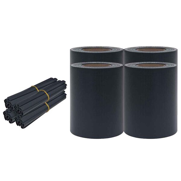 vidaXL havesk&aelig;rm 35x0,19 m 4 stk. PVC mat m&oslash;rkegr&aring;