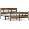 vidaXL sengeramme uden madras 140x190 cm metal r&oslash;get egetr&aelig;sfarve