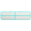 vidaXL oppustelig gymnastikm&aring;tte m. pumpe 700x100x15 cm PVC gr&oslash;n