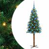 vidaXL Slankt Juletr&aelig; Gr&oslash;n 150 cm PVC og Massiv Fyrretr&aelig;