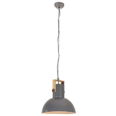 vidaXL industriel hængelampe 25 W rund 52 cm E27 mangotræ grå