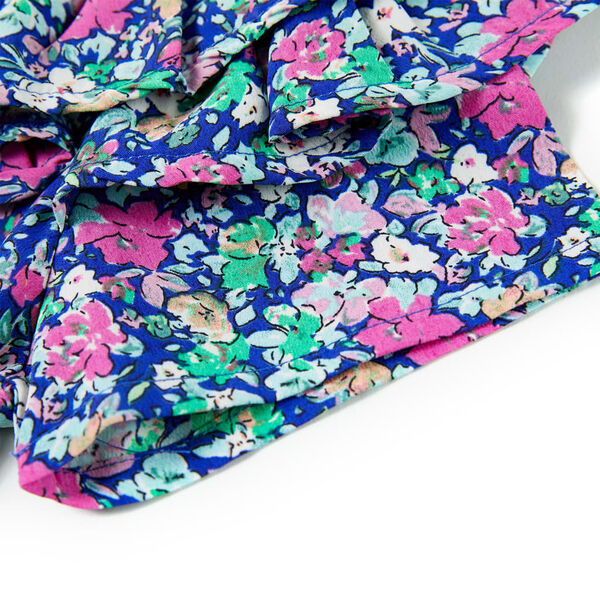 Kjole til børn str. 128 flæseærmer koboltblå