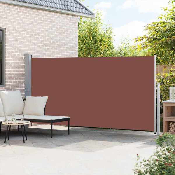 vidaXL sammenrullelig sidemarkise 160 x 500 cm brun