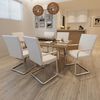 vidaXL spisebordsstole med cantilever 6 stk. stof hvid