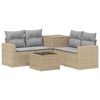 vidaXL Sofa S&aelig;t 6 stk. Beige og lys gr&aring; Poly Rattan og St&aring;l