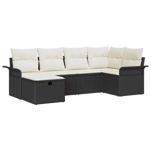 vidaXL Havesofa S&aelig;t med pude med opbevaring 6 pcs Poly rattan