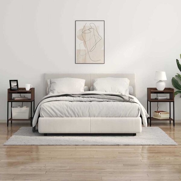 vidaXL Natskab med hylde 2 pcs Brun eg 40 x 40 x 61 cm Konstrueret tr&aelig;