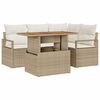 vidaXL Havesofa S&aelig;t med opbevaring 5 pcs Beige Poly rattan