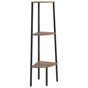 vidaXL stigereol med 3 hylder 45,5x31,5x120 cm m&oslash;rkebrun og sort