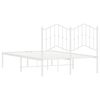 vidaXL sengeramme med sengegavl 120x200 cm metal hvid