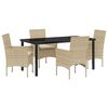 vidaXL Have Spisebordss&aelig;t 5 stk. Beige polyrattan