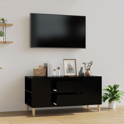 vidaXL tv-bord 102x44,5x50 cm konstrueret træ sort